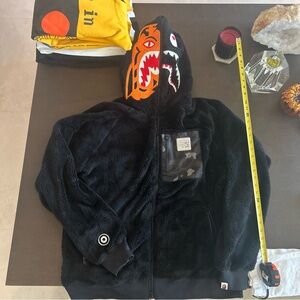 BAPE A Bathing Ape BOA TIGER SHARK Hoodie Furry Jacket MENS XXL
